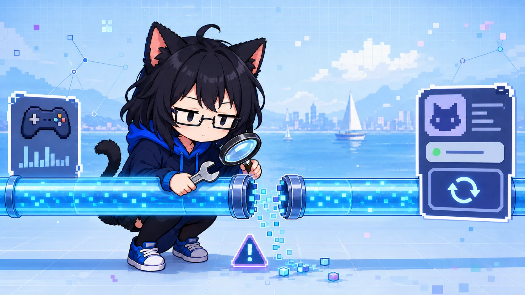 猫耳看板娘修理 Steam 状态到博客的水平数据管线